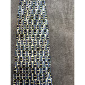 Paolo by Gucci‎ Mens 100% Silk Necktie Blue Gold Horse Bit 59” x 4” Italy